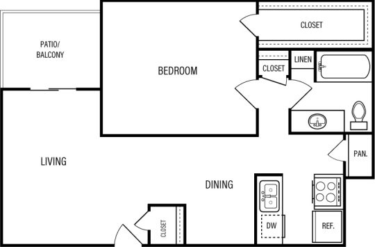 the floor plan for a two bedroom apartment at The WESTON
