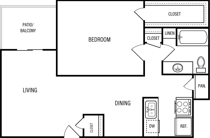 the floor plan for a two bedroom apartment at The WESTON